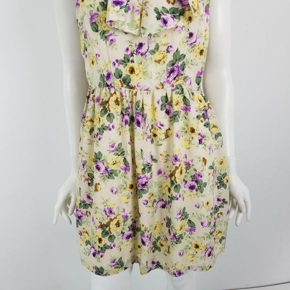 Fervour Modcloth Floral Sleeveless Pussy Bow Dress - Picture 3 of 6
